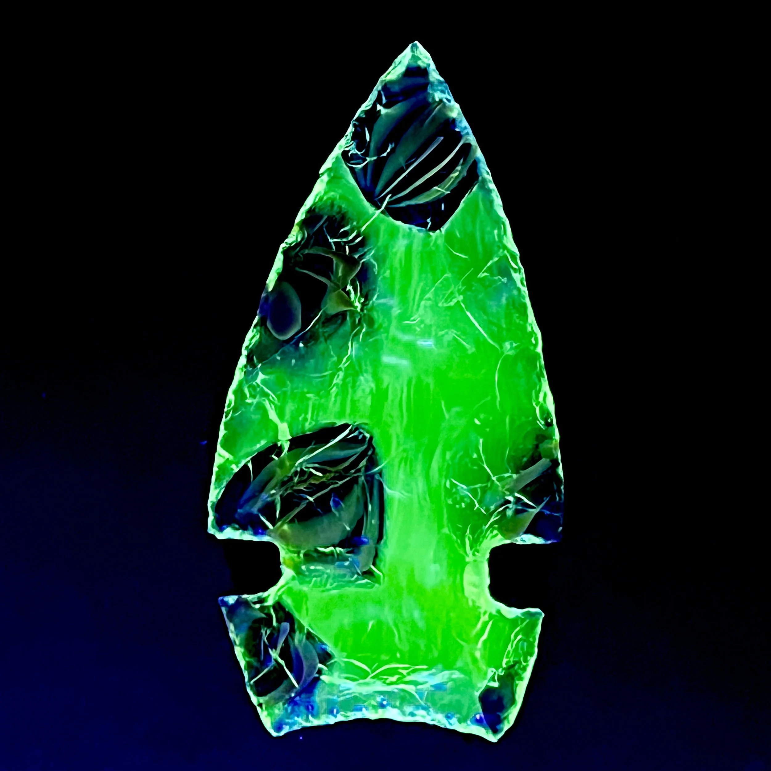 Uranium Glass - Marble Arrowhead