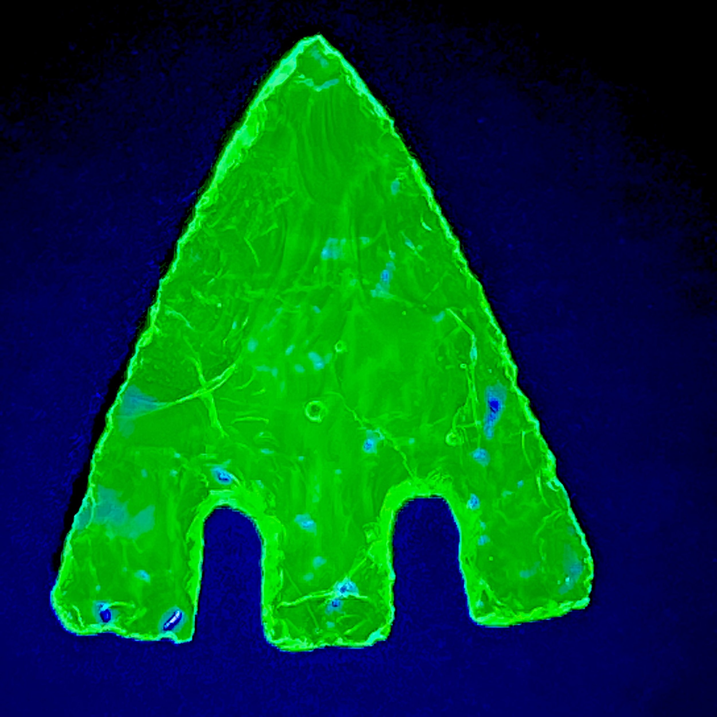 Uranium Glass Arrowhead