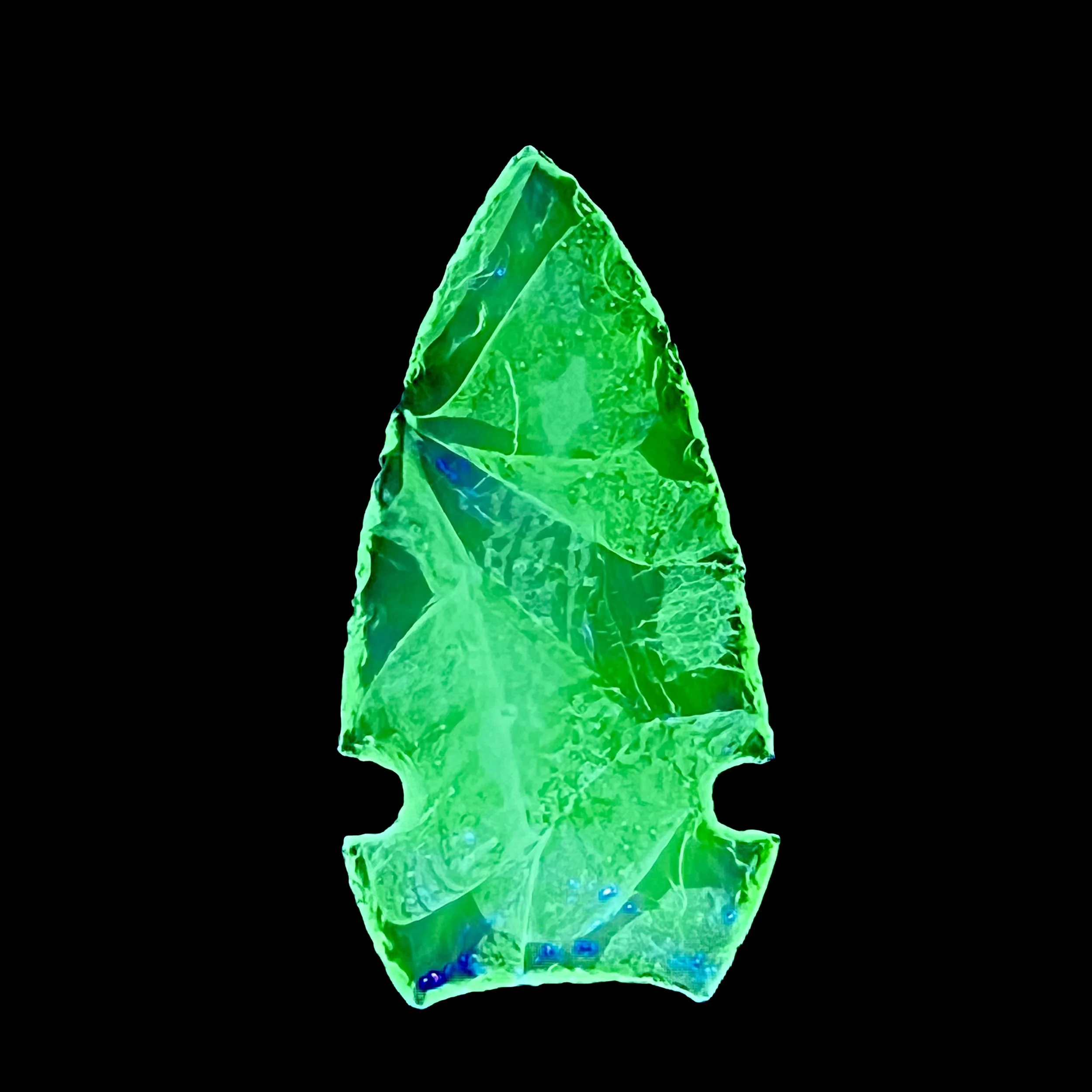 Uranium Glass Arrowhead