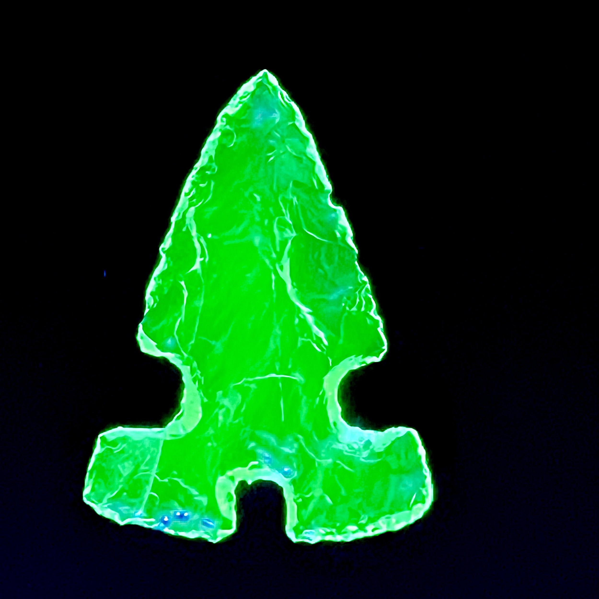 Uranium Glass Arrowhead