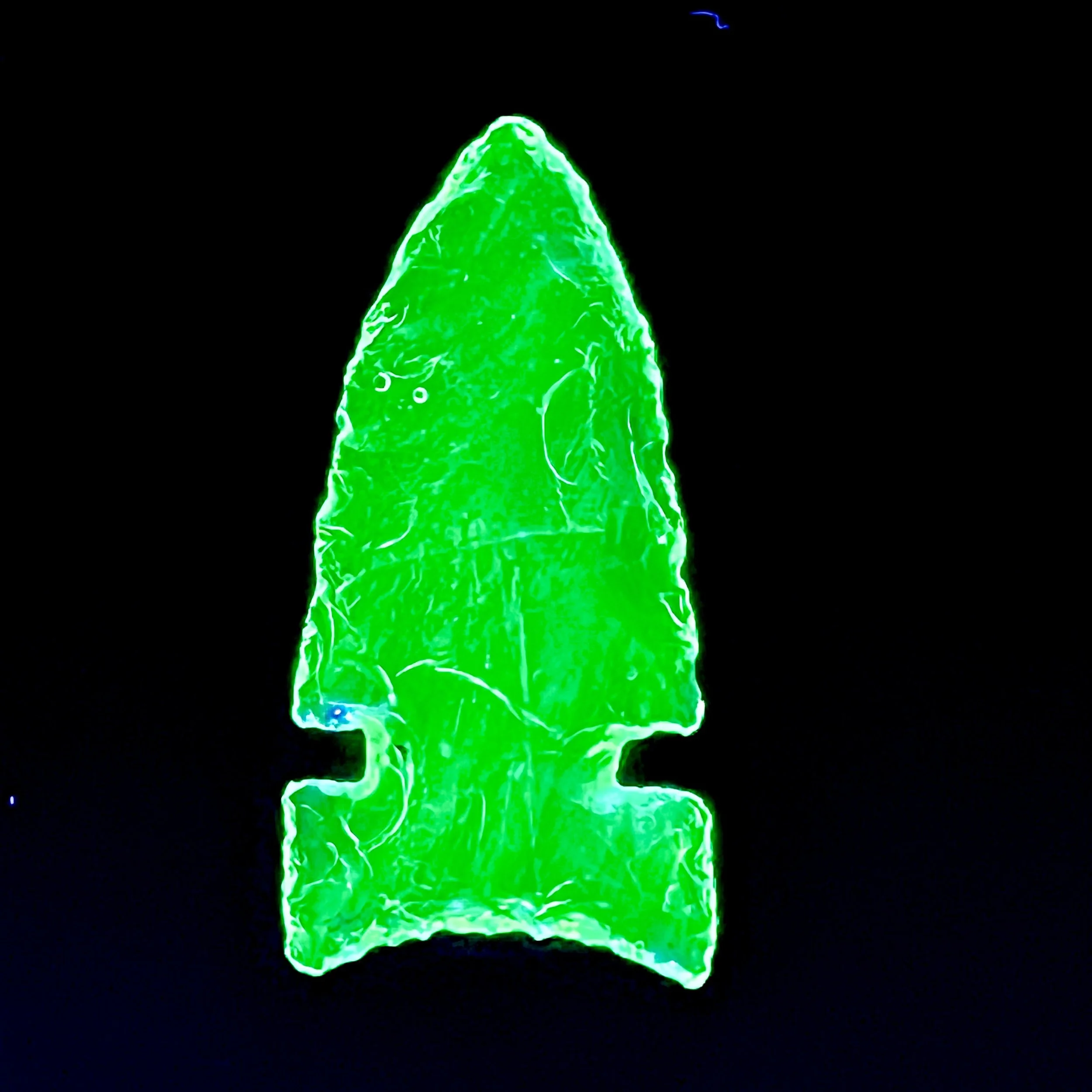 Uranium Glass Arrowhead