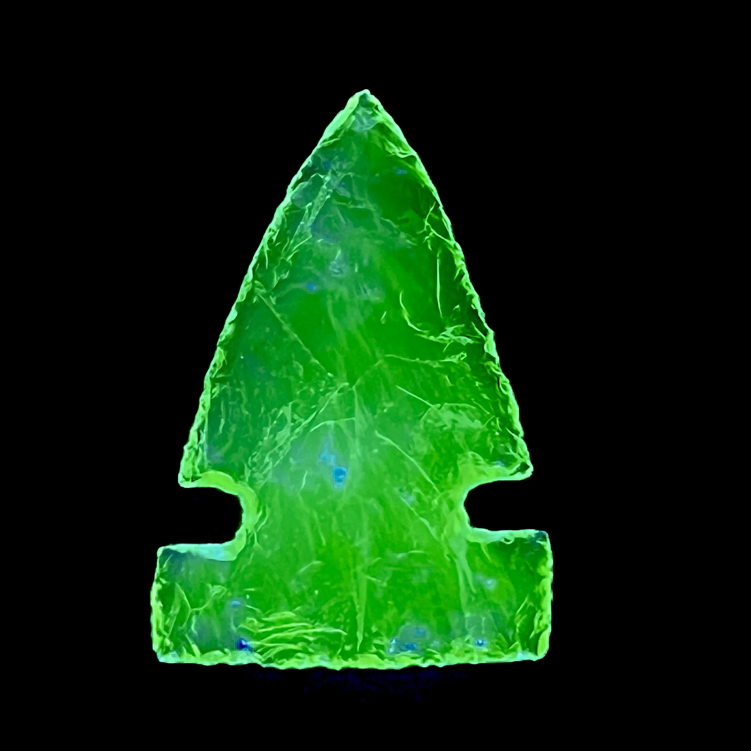 Uranium Glass Arrowhead