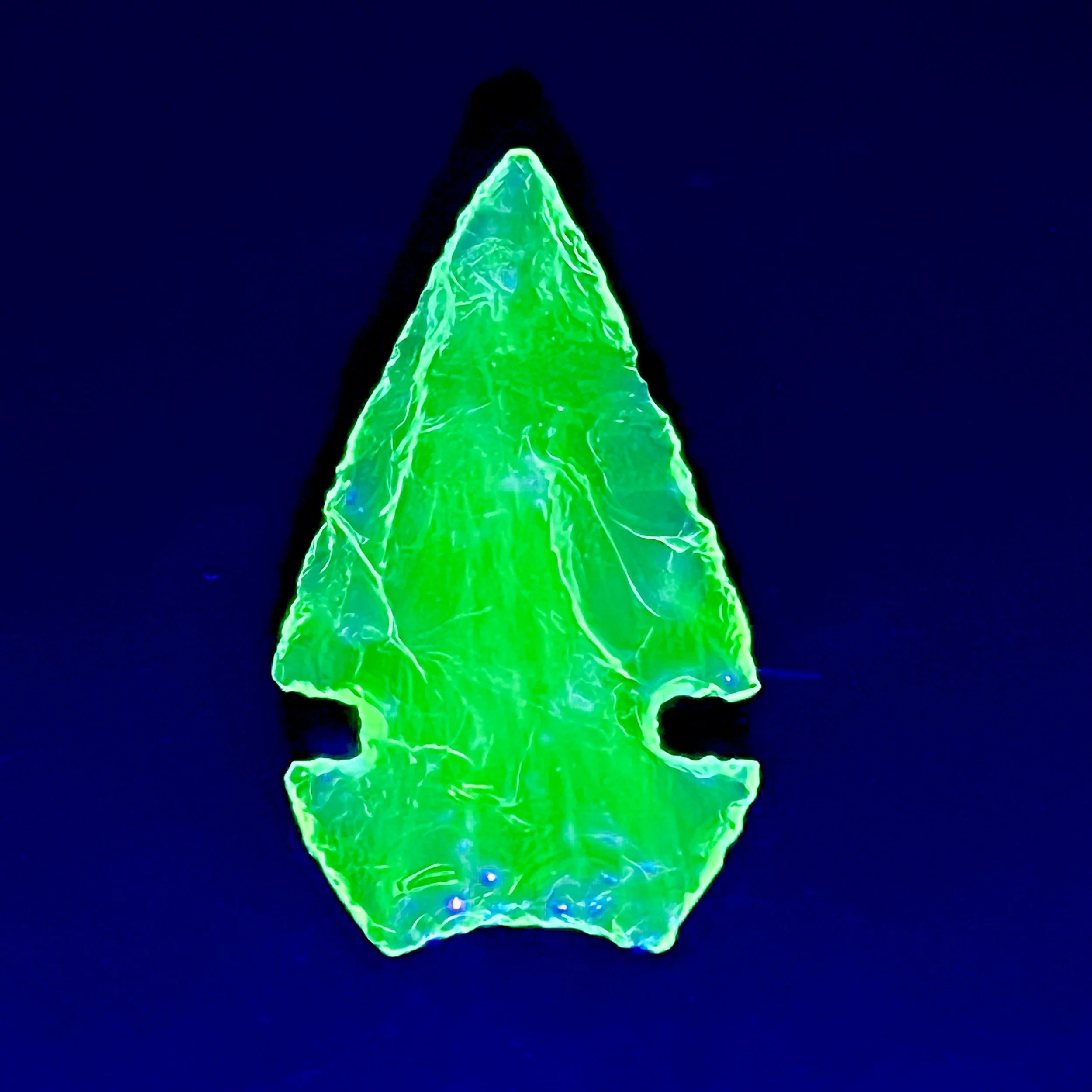 Uranium Glass Arrowhead