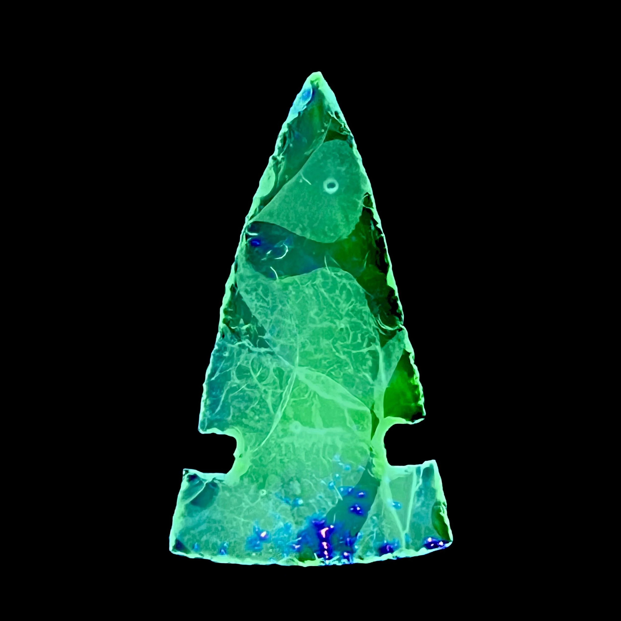 Uranium Glass Arrowhead