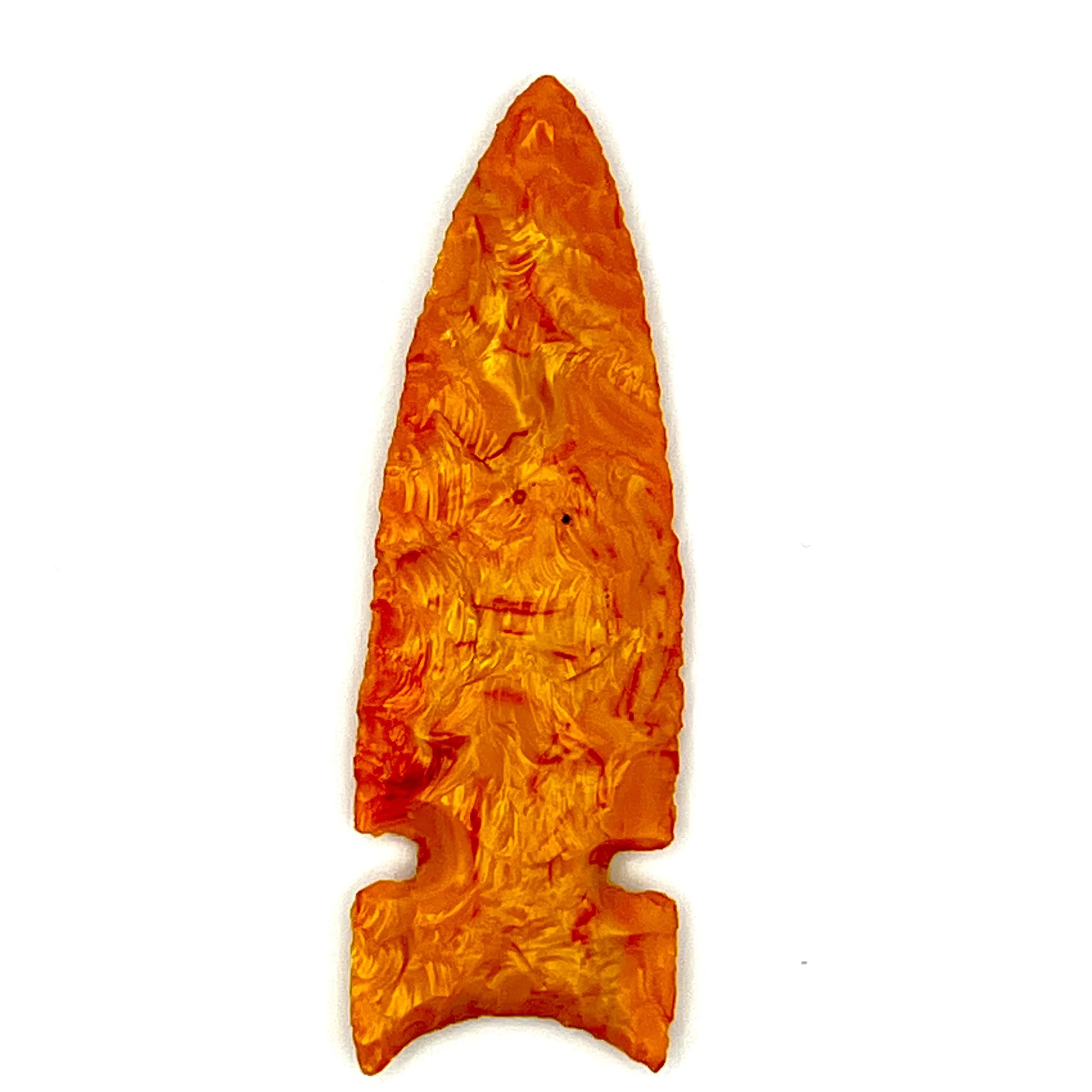 Yellow Swirl Glass Arrowhead