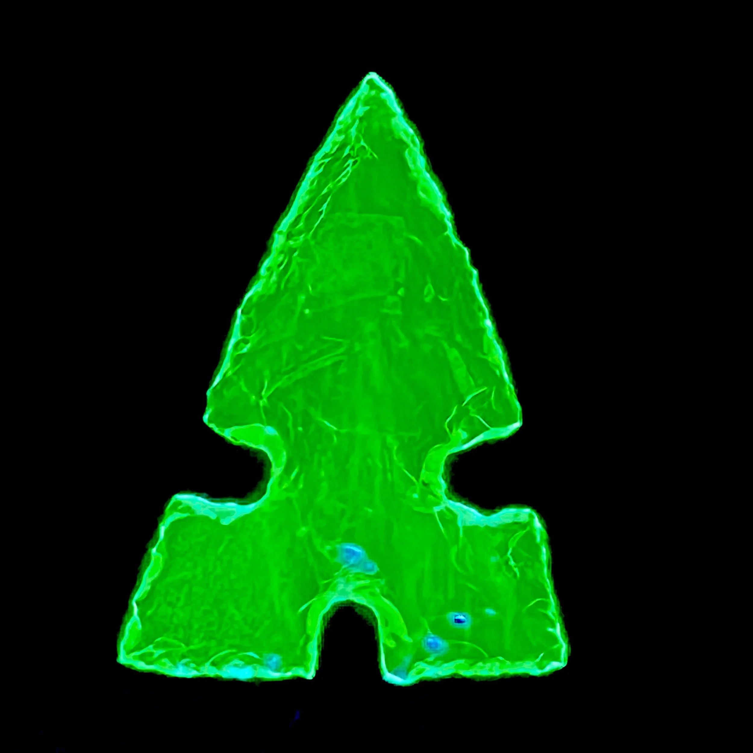Uranium Glass Arrowhead