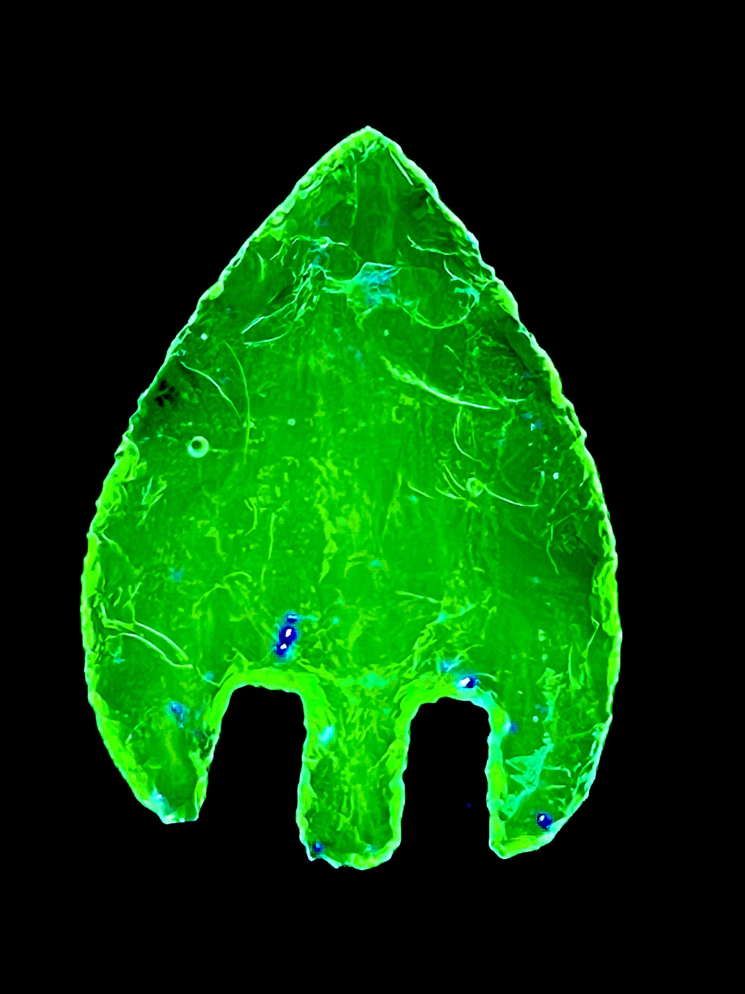 Uranium Glass Arrowhead