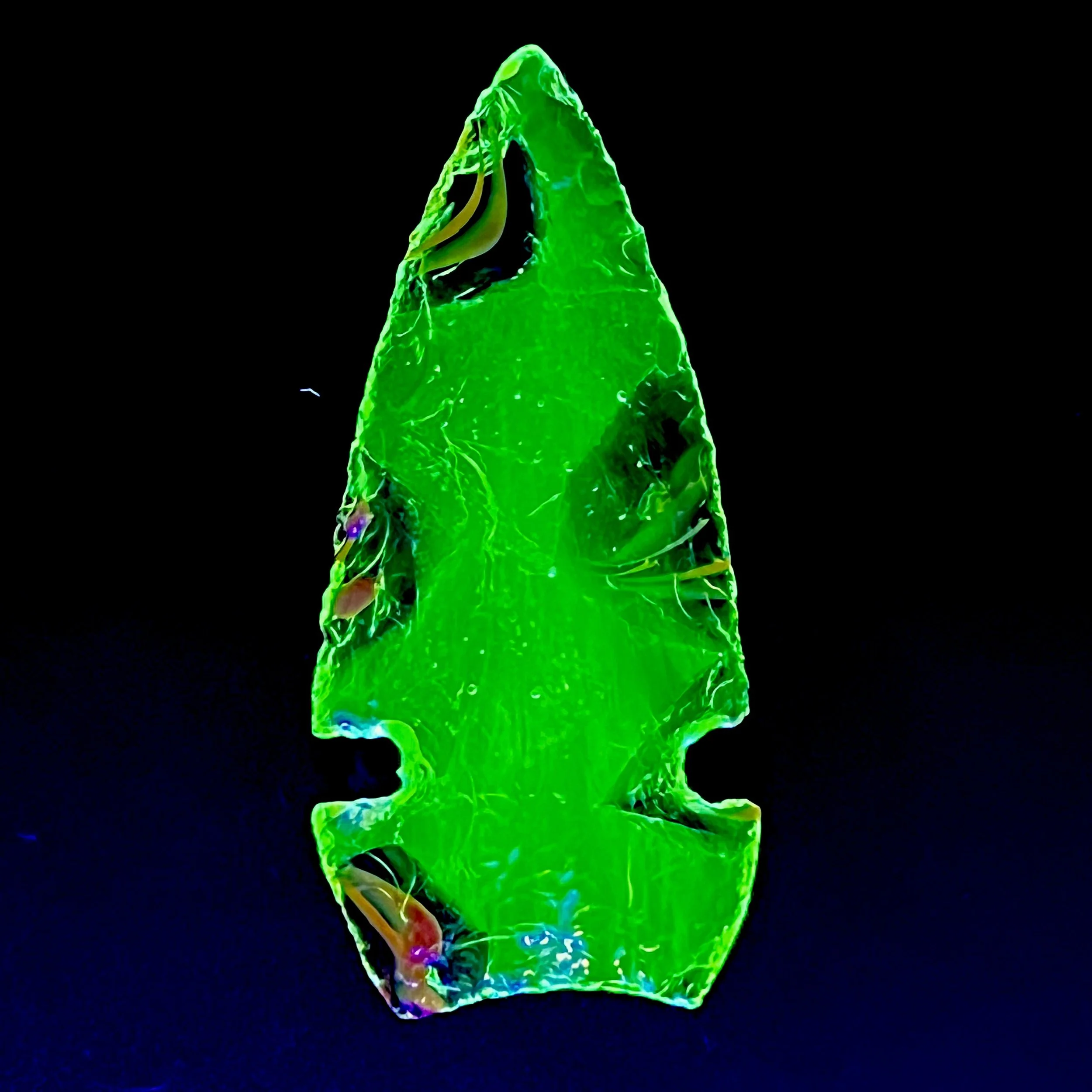 Uranium Glass - Marble Arrowhead