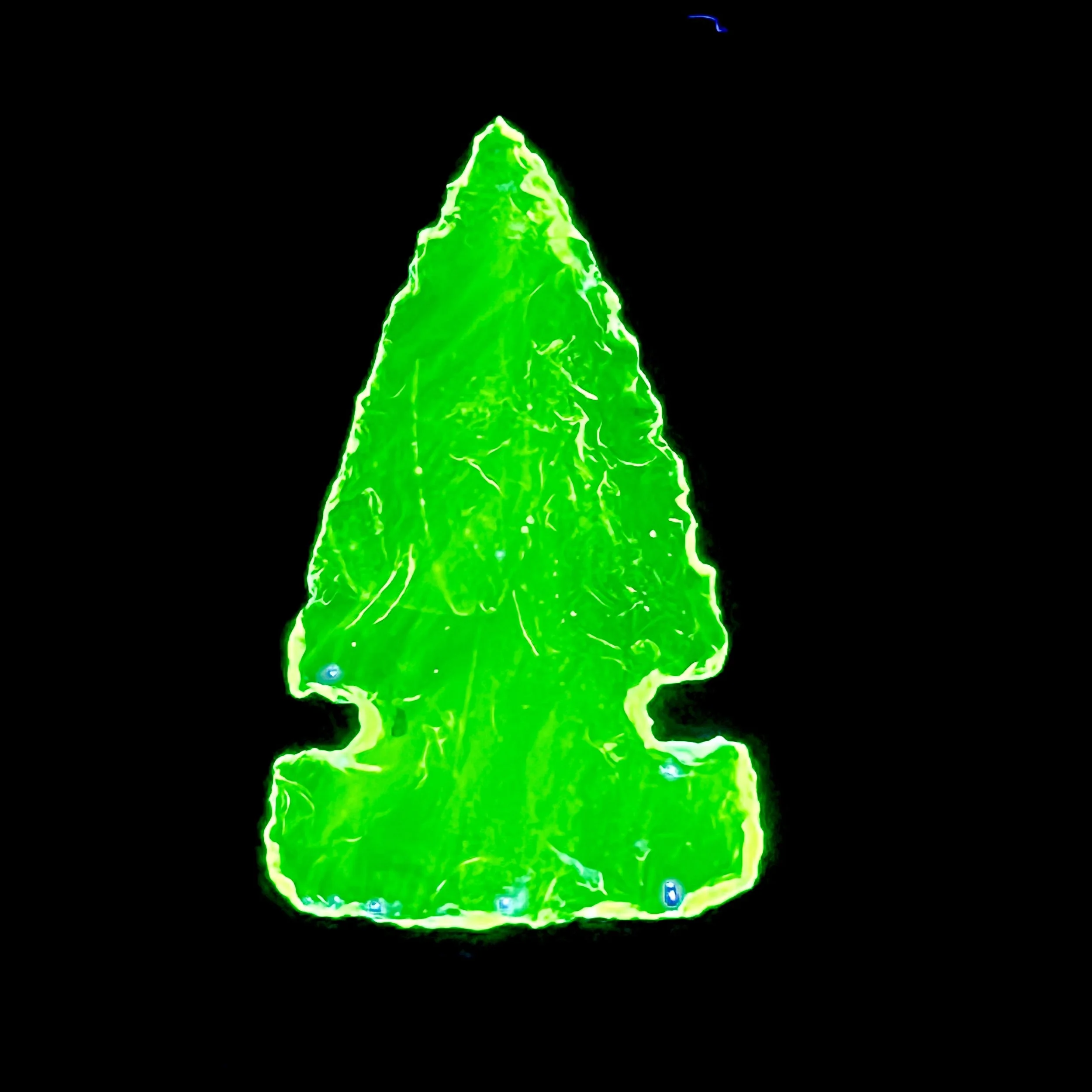Uranium Glass Arrowhead