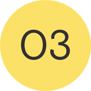 Yellow circle with black text displaying the number 03.