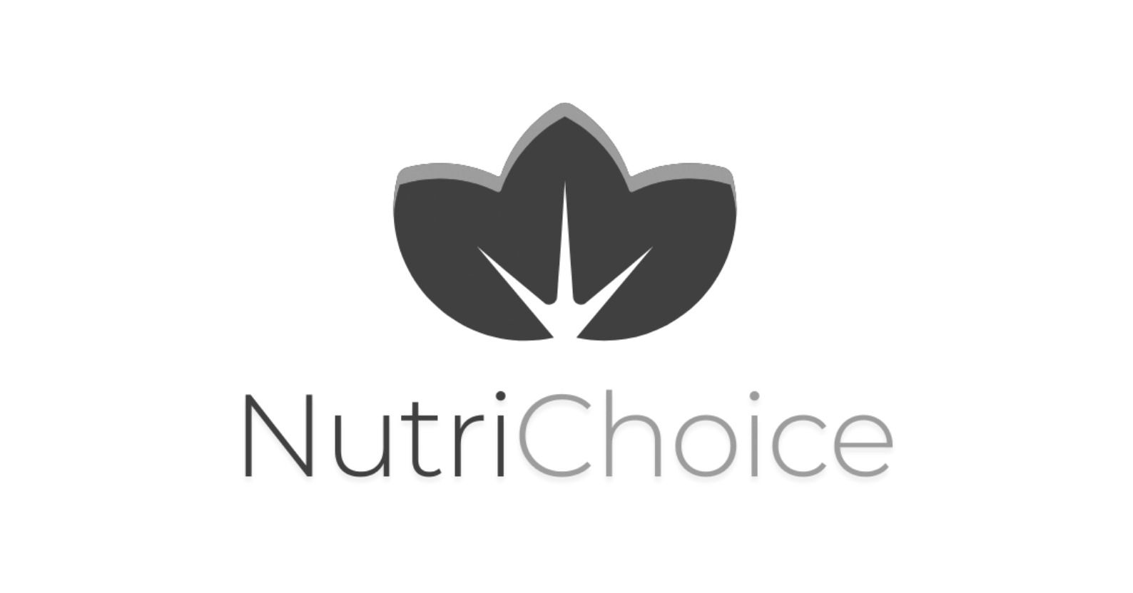 Logo with a stylized leaf and the text "NutriChoice".
