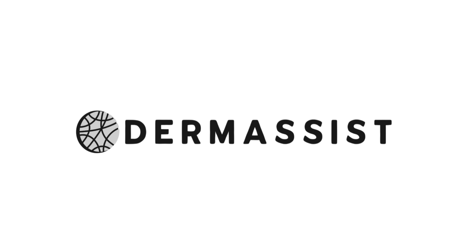 Black and gray logo with a globe icon and the text "DERMASSIST".