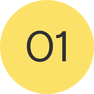 Yellow circle with black text reading '01' inside.