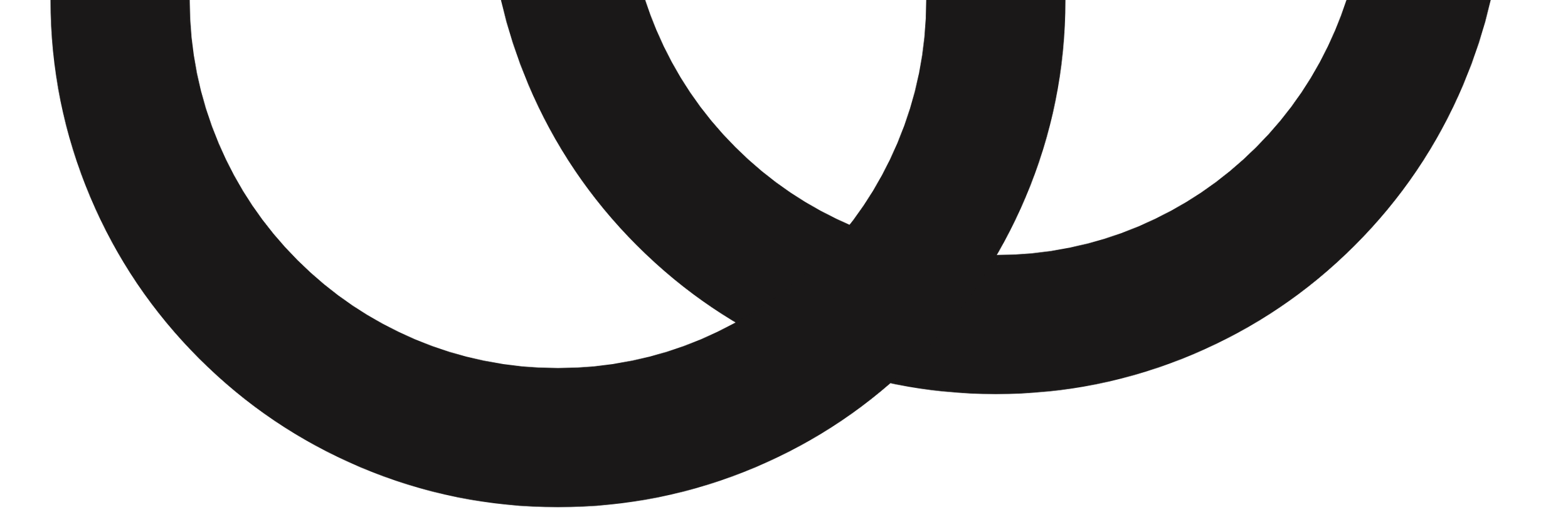 Black background with a large, dark gray design of overlapping circles.