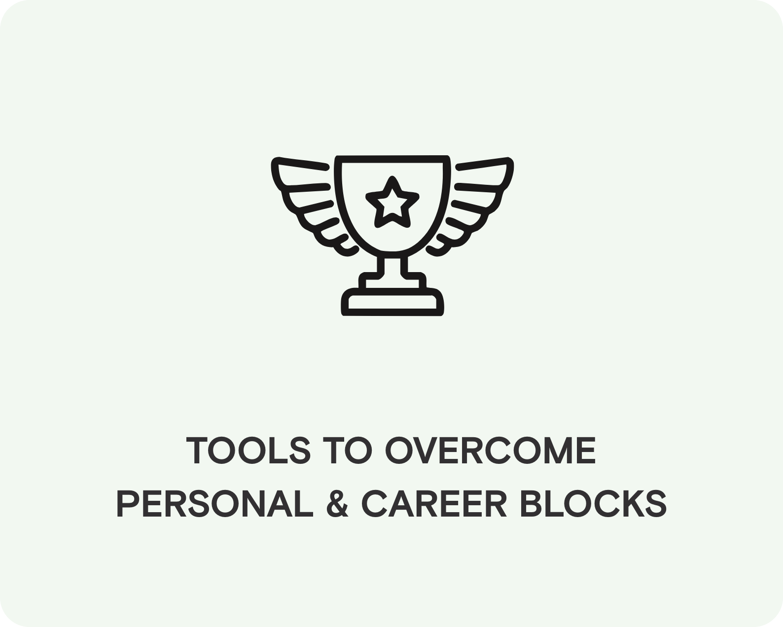 Outline drawing of a trophy with wings and a star in the center, symbolizing achievement or success.