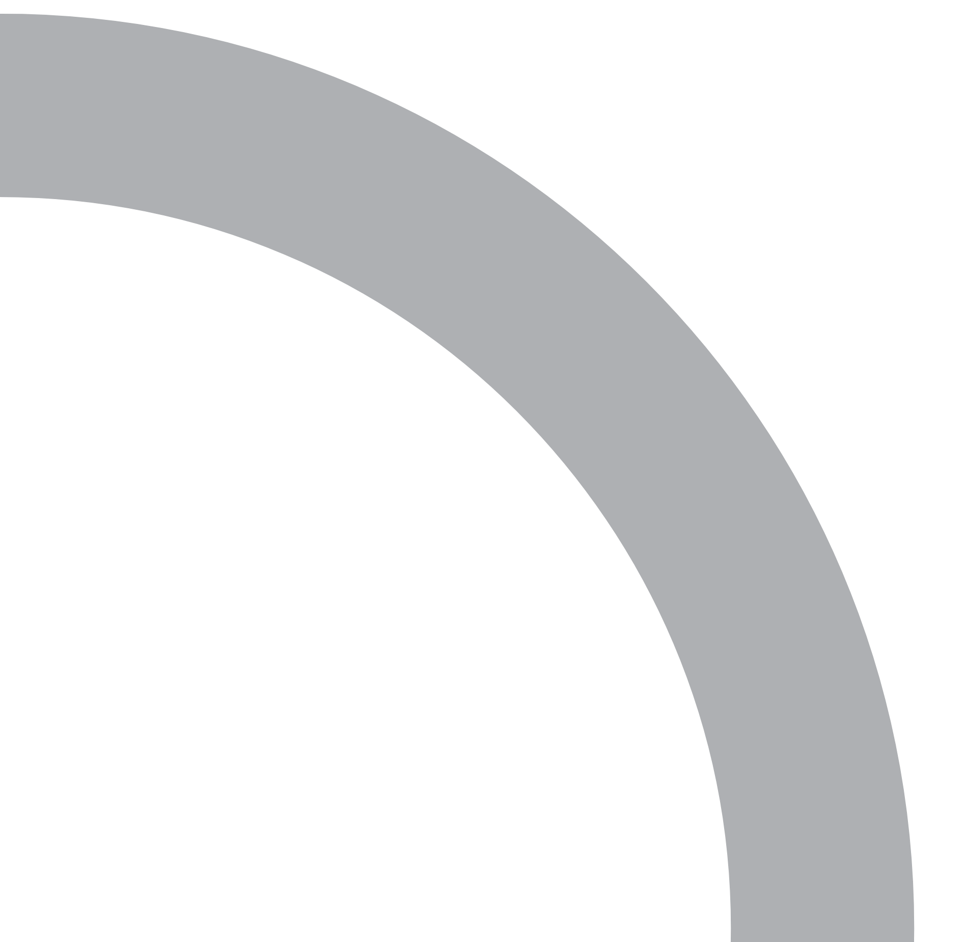 A gray object with a circular shape and a black outer ring. The object is partially covered by a large gray curve.