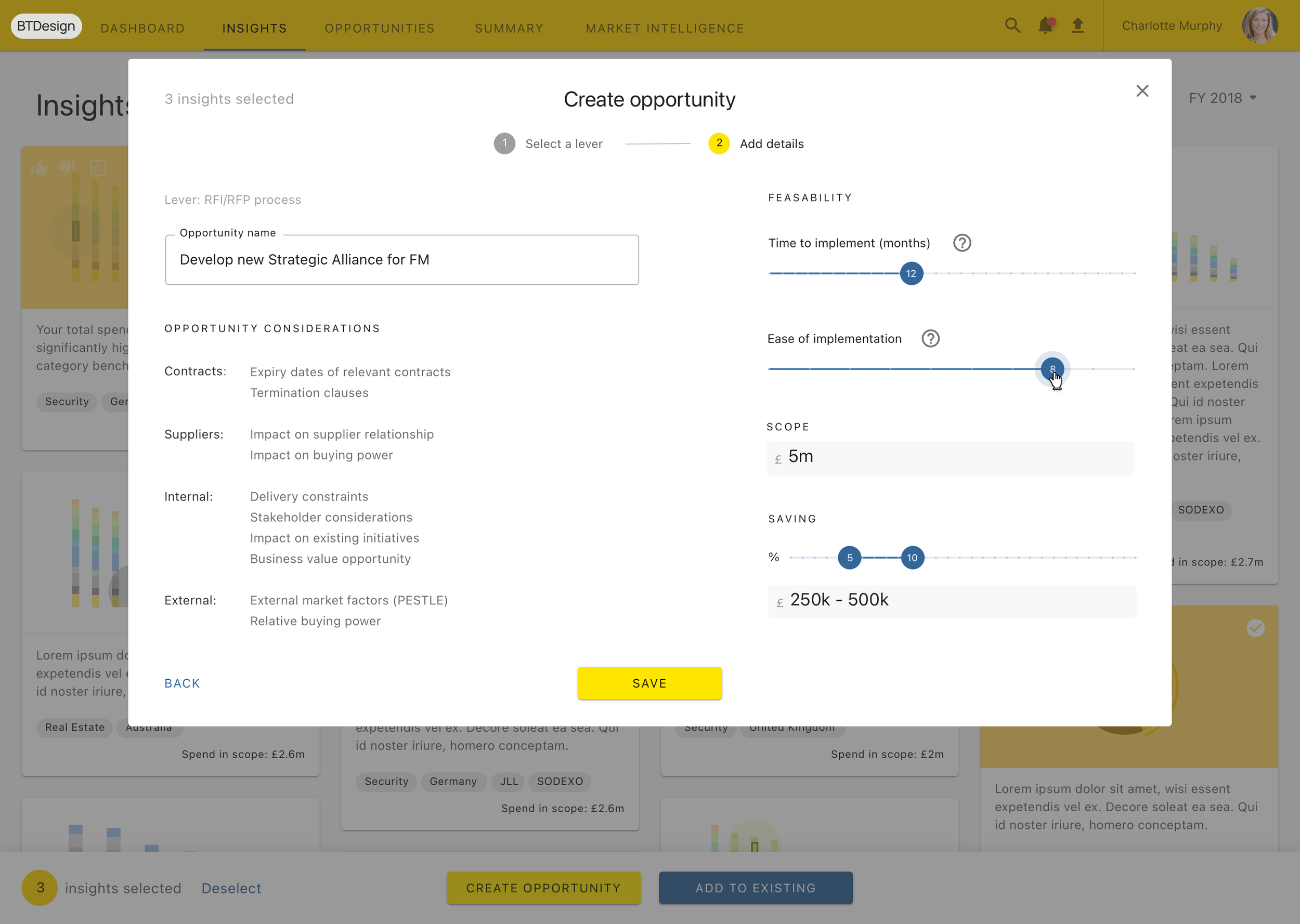 Opportunity Creation Pop Up: Quick Format