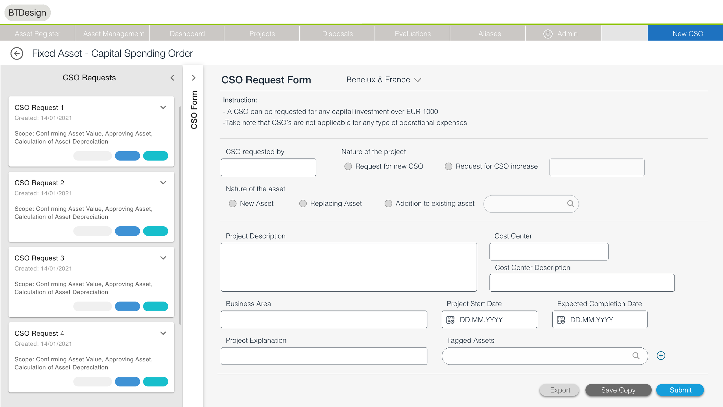 New CSO Order Form