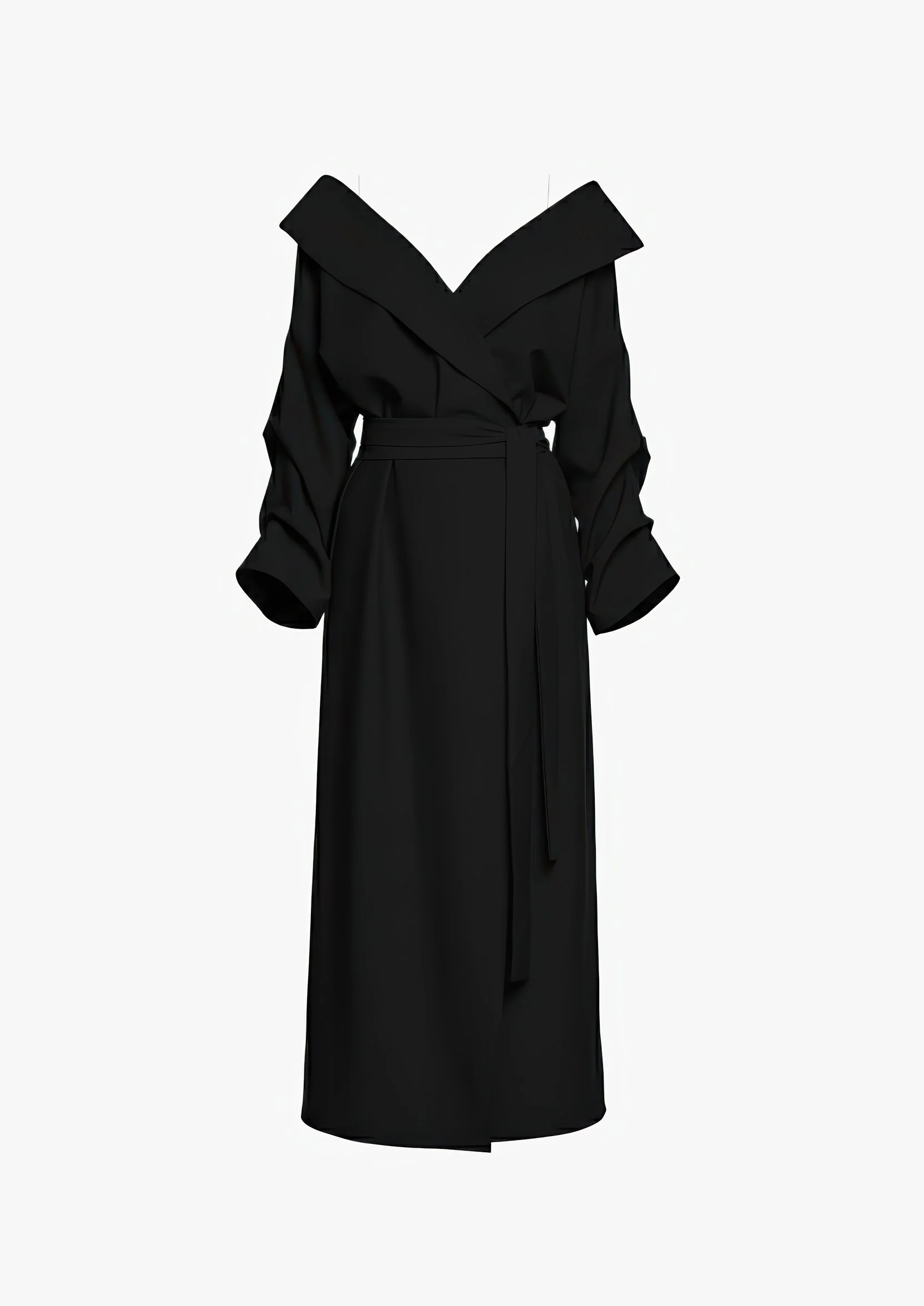 Elvara Sculpted Wrap Dress in Matte Silk