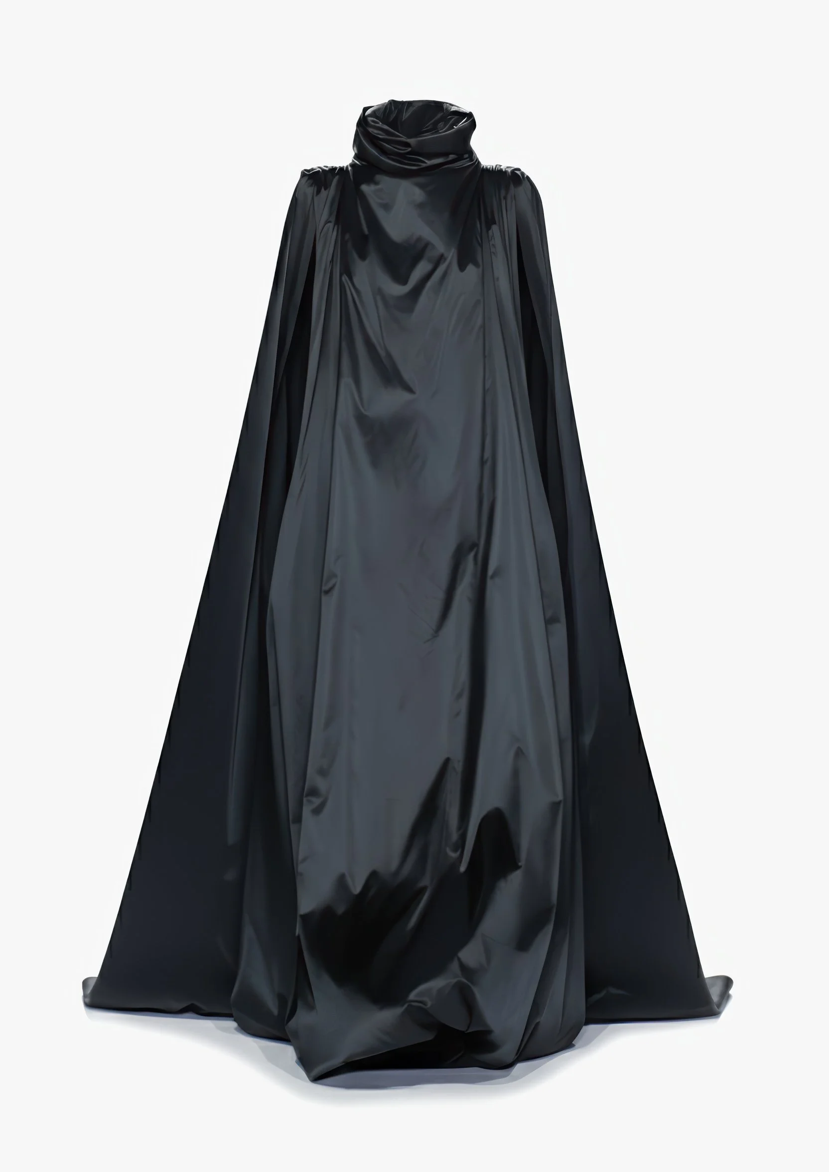 Vanta Cape Dress in Technical Satin