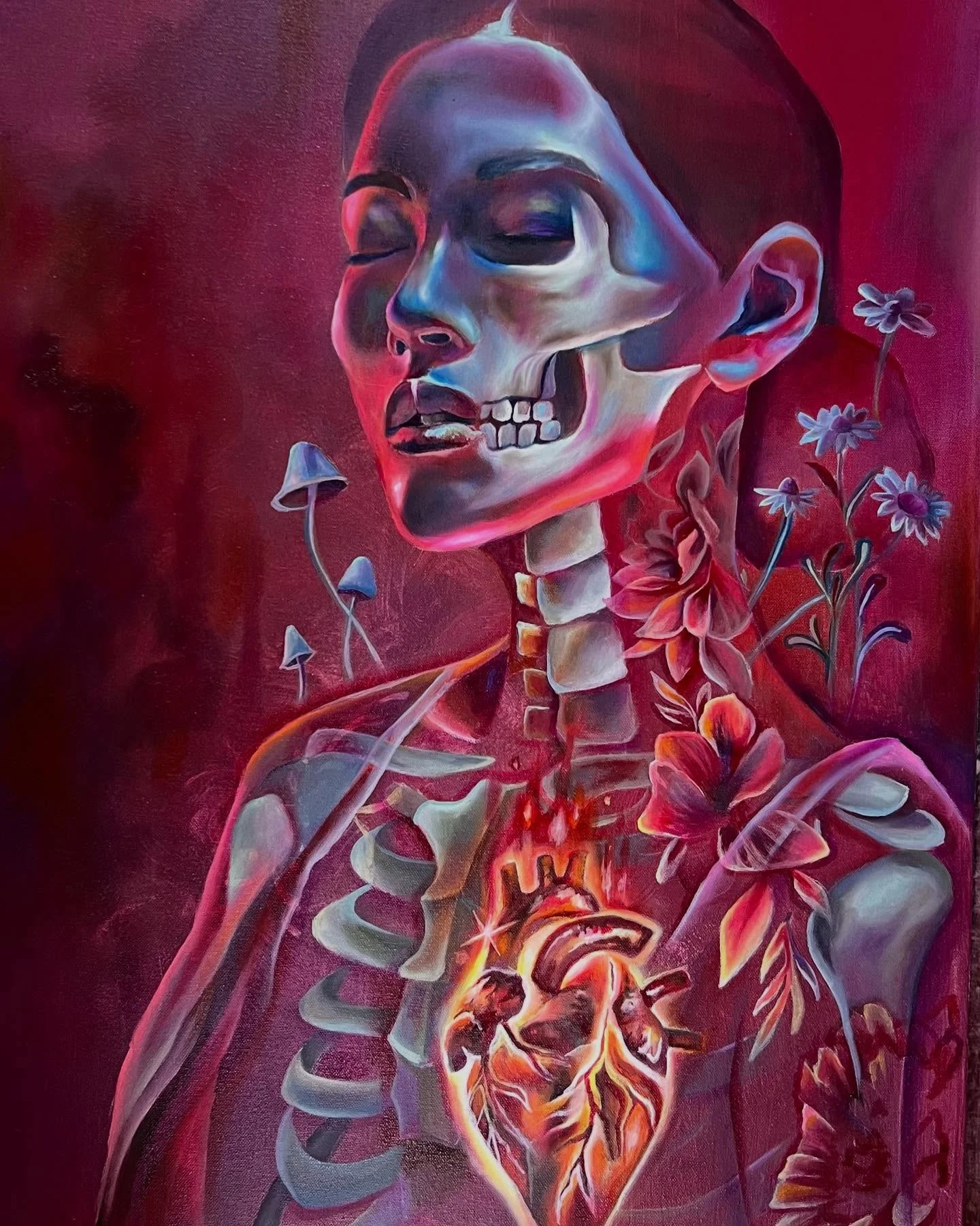 &ldquo;I am determined to see&rdquo; 💀 a piece I started this time last year which to me contains resurrection themes. Happy Easter to all those celebrating the essence of renewal, Christ, and resurrection 🤍