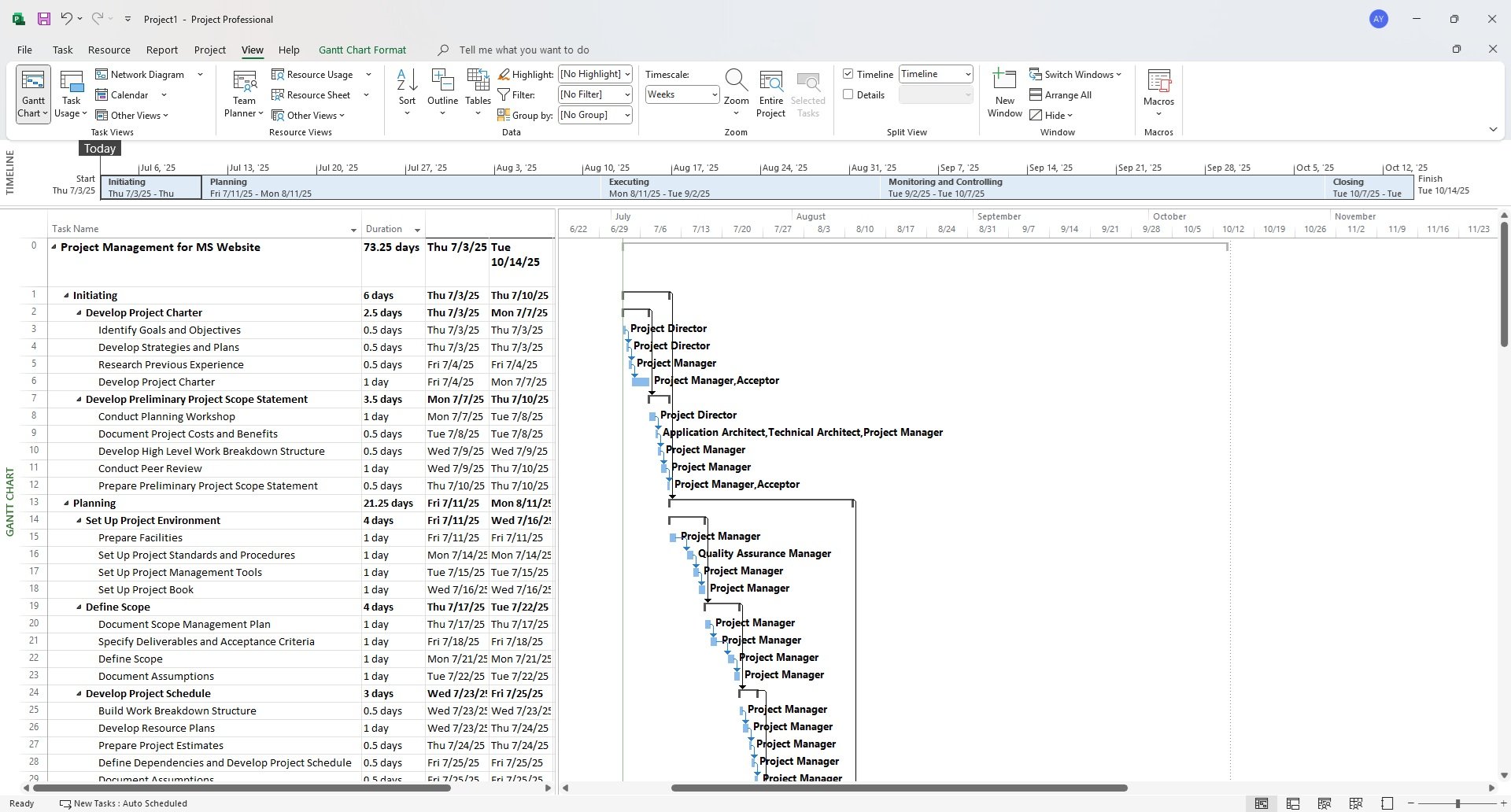 Detailed Gantt Chart — Break down tasks, assign owners, and monitor progress every step of the way.”