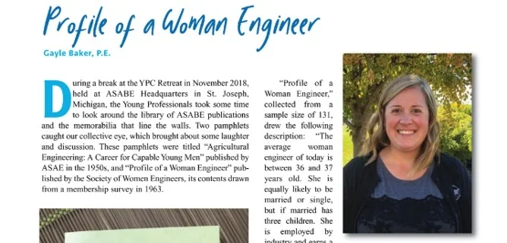 Profile of a Women Engineer: ASABE Resource Article