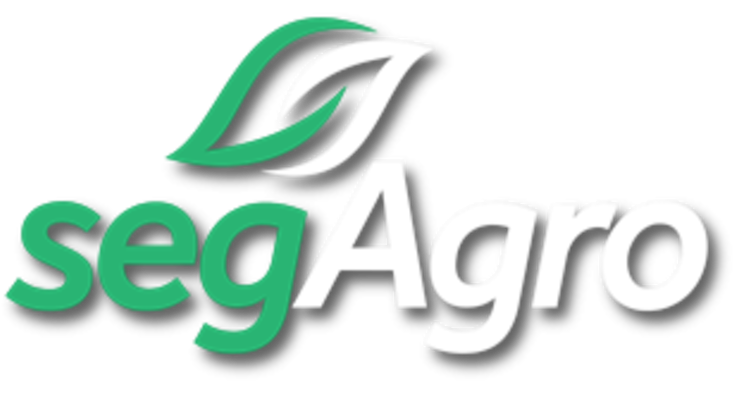 Logo da SegAgro com uma folha estilizada ao lado do nome