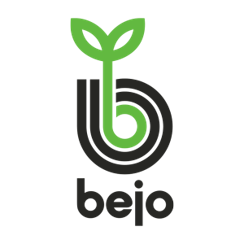 Logo com uma folha verde e um símbolo preto e verde formando a letra 'b', com a palavra 'baixo' escrita abaixo.