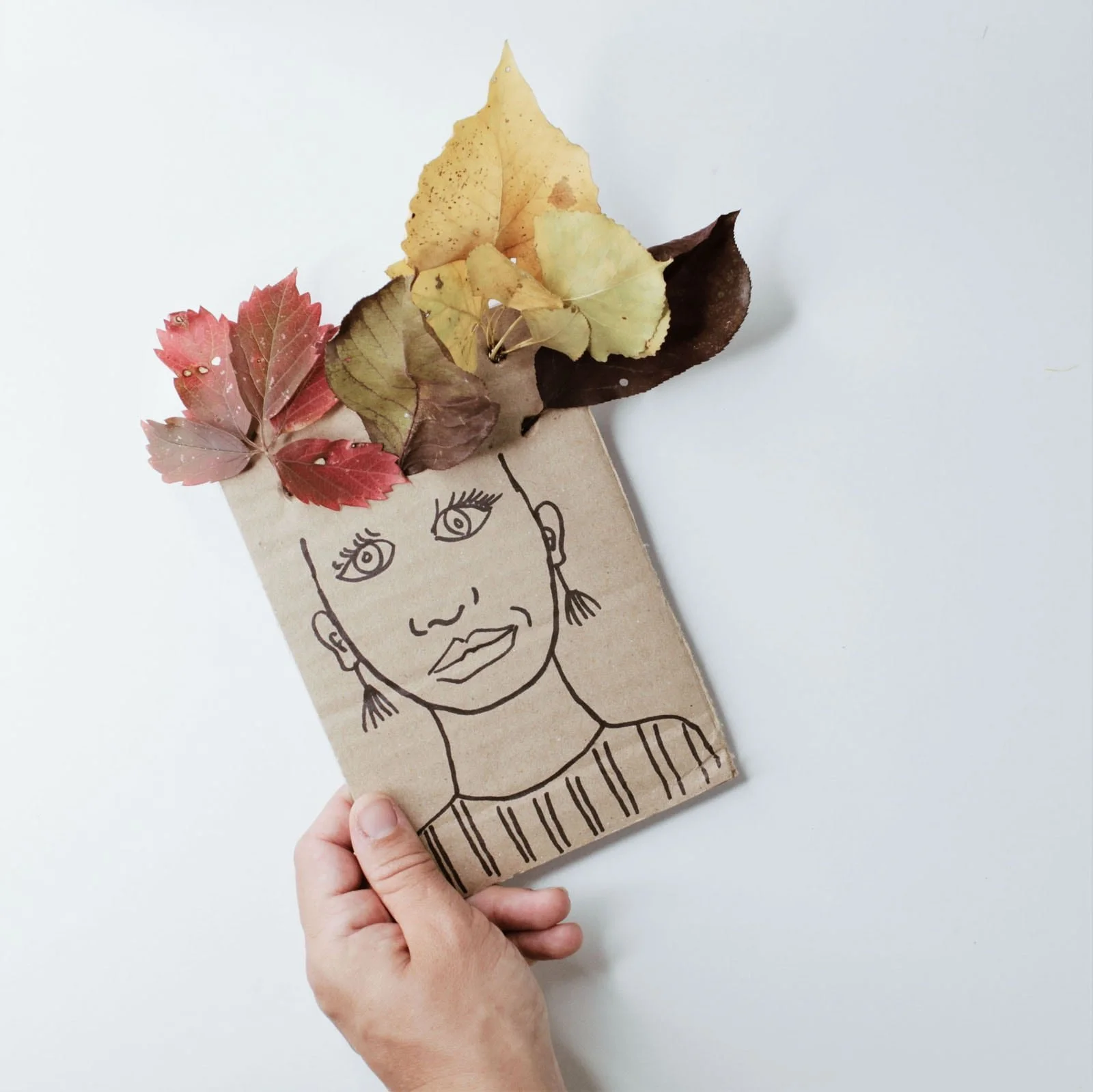 Completed nature portrait craft for kids