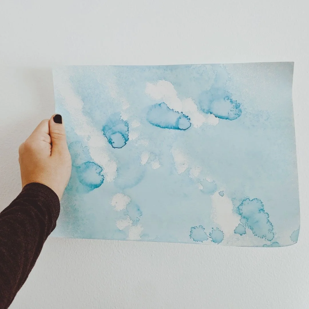 Cyanotype-Inspired Watercolor Painting Completed Project
