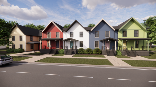 RENDERING OF TOWNHOMES UPON COMPLETION