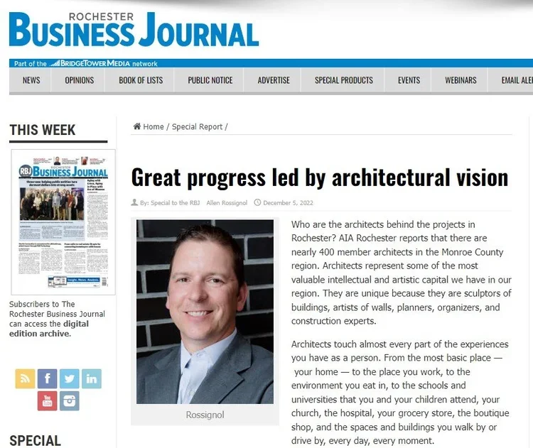 ROSSIGNOL IS A GUEST CONTRIBUTOR IN THE ROCHESTER BUSINESS JOURNAL
