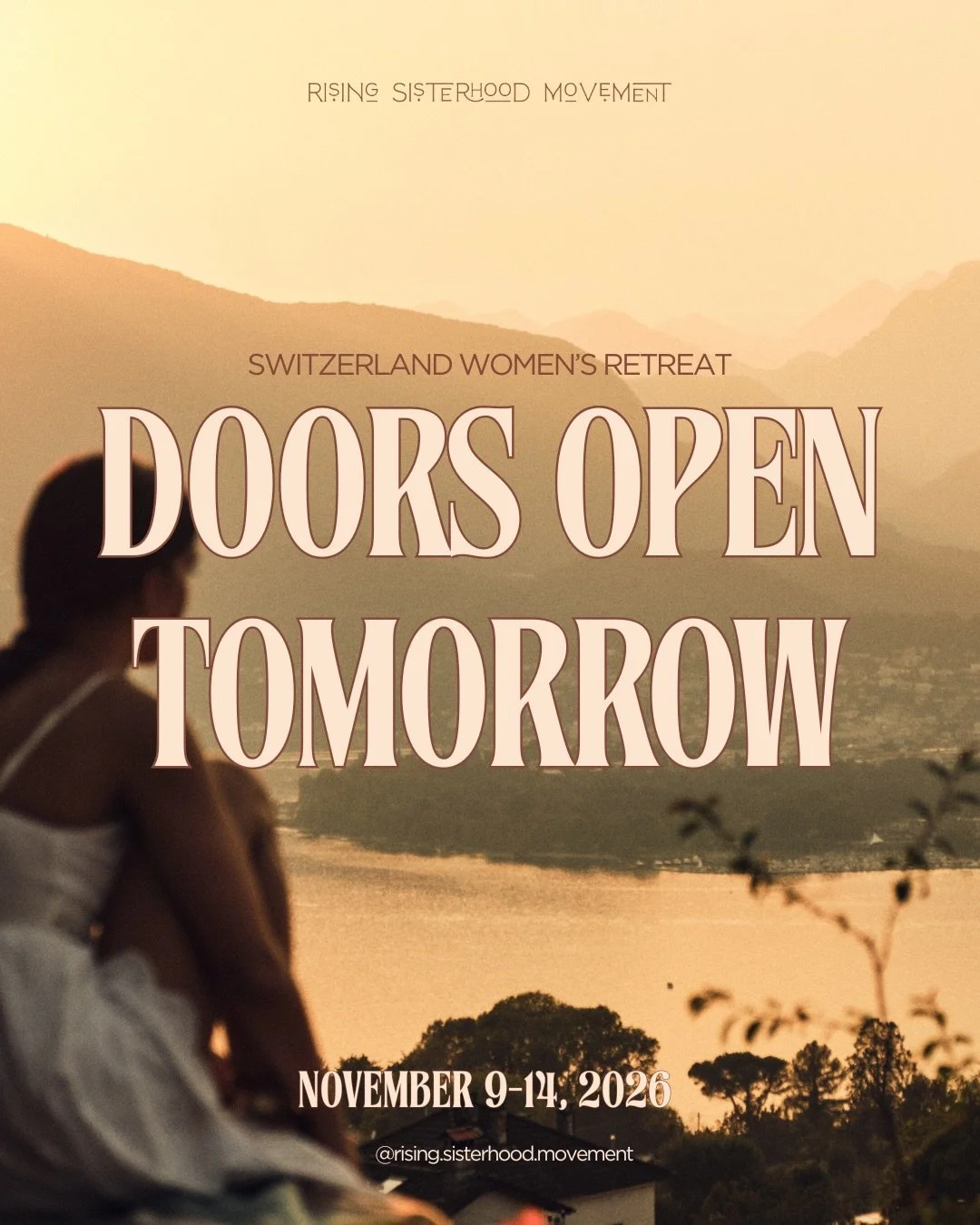 Doors open tomorrow. 🇨🇭✨

Switzerland. November 9&ndash;14.
An intimate retreat for 8 women ready to step into something bigger.

Golden alpine mornings.
Lake views from your room.
Terrace sunsets.
A grounded reset.

This is your invitation to stop