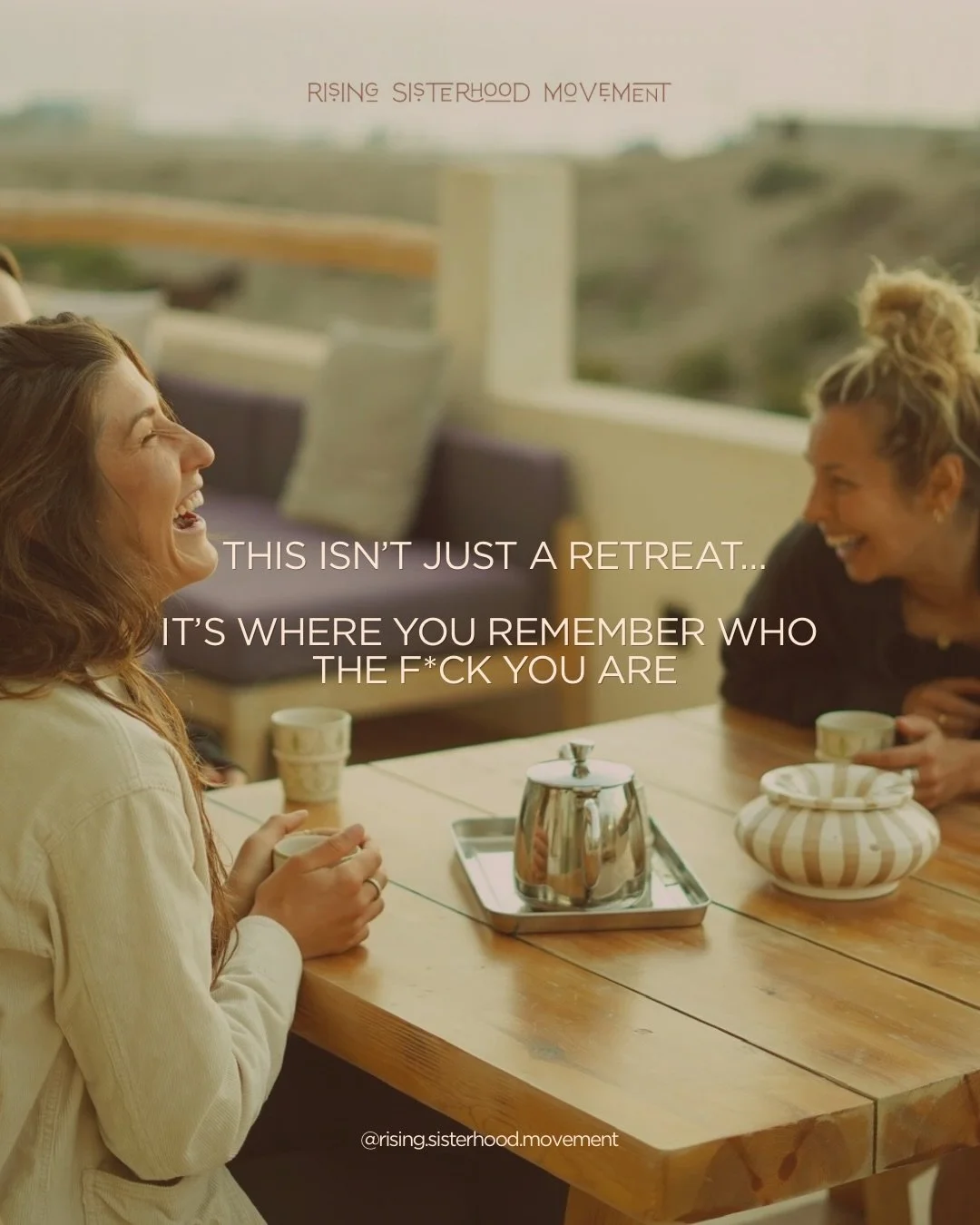 Our retreats are spaces where you don&rsquo;t have to be the &ldquo;strong one&rdquo; or hold it all together.

And you DEFINITELY don&rsquo;t need to subscribe to the fast-paced lifestyle society gets off on. In fact, we&rsquo;re doing the opposite.