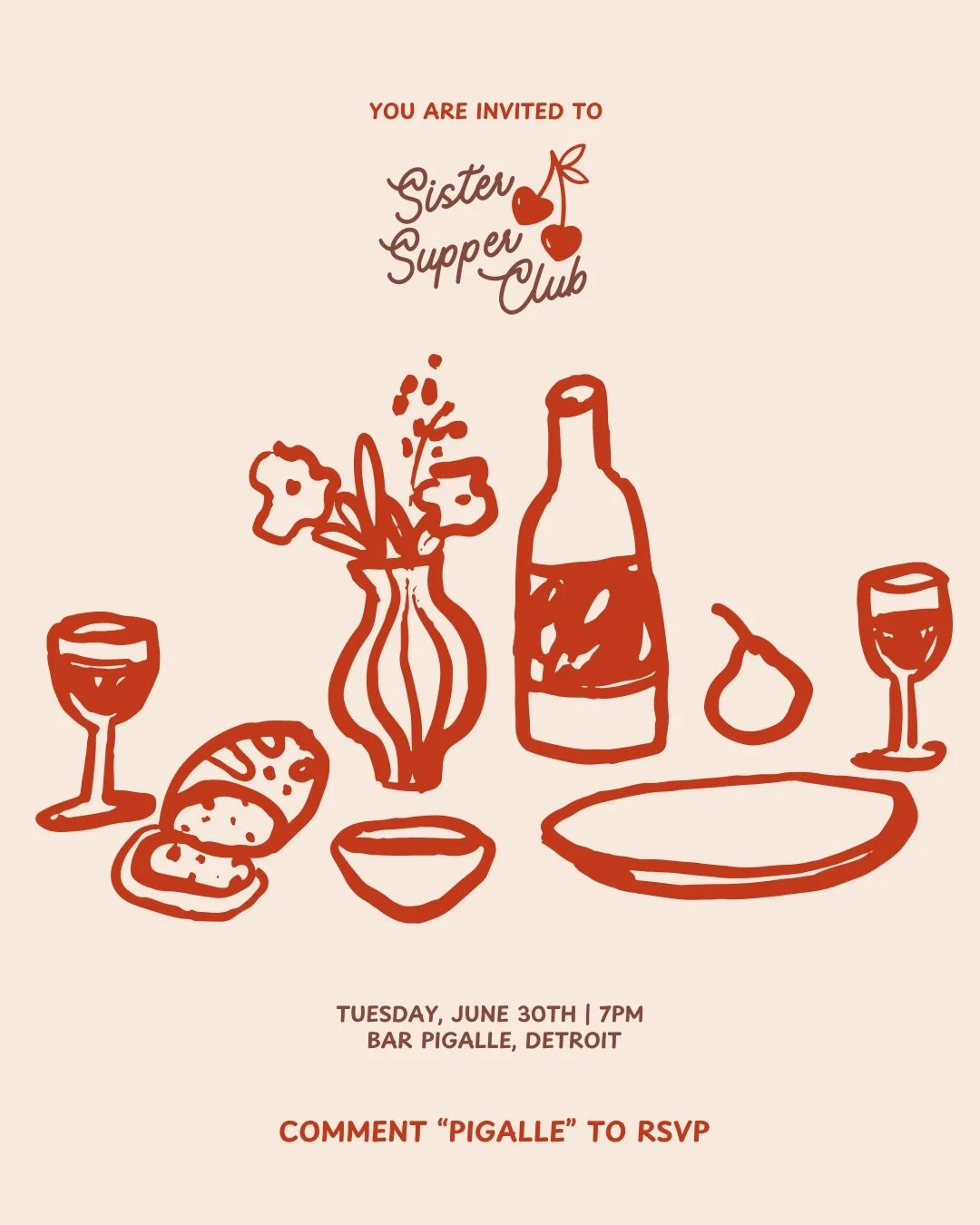 Join us for our FOURTH exclusive Sister Supper Club! Every month we&rsquo;ll be hosting an intimate 10 person dinner around Metro Detroit that brings together women from all over.

Whether you&rsquo;re new to Rising Sisterhood Community or have been 