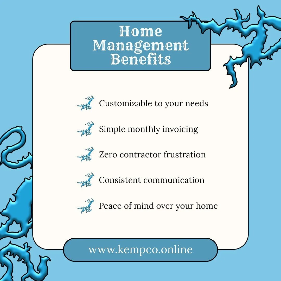 Your PK home deserves exceptional care. 🏡

Kemp Co. Home Services provides comprehensive home management, ensuring every detail is handled with professionalism and precision.

From consistent communication to tailored solutions, we eliminate the str