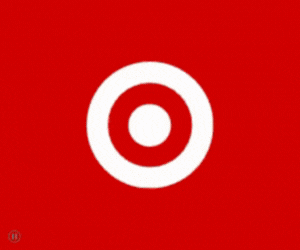 Red background with white and red Target logo.