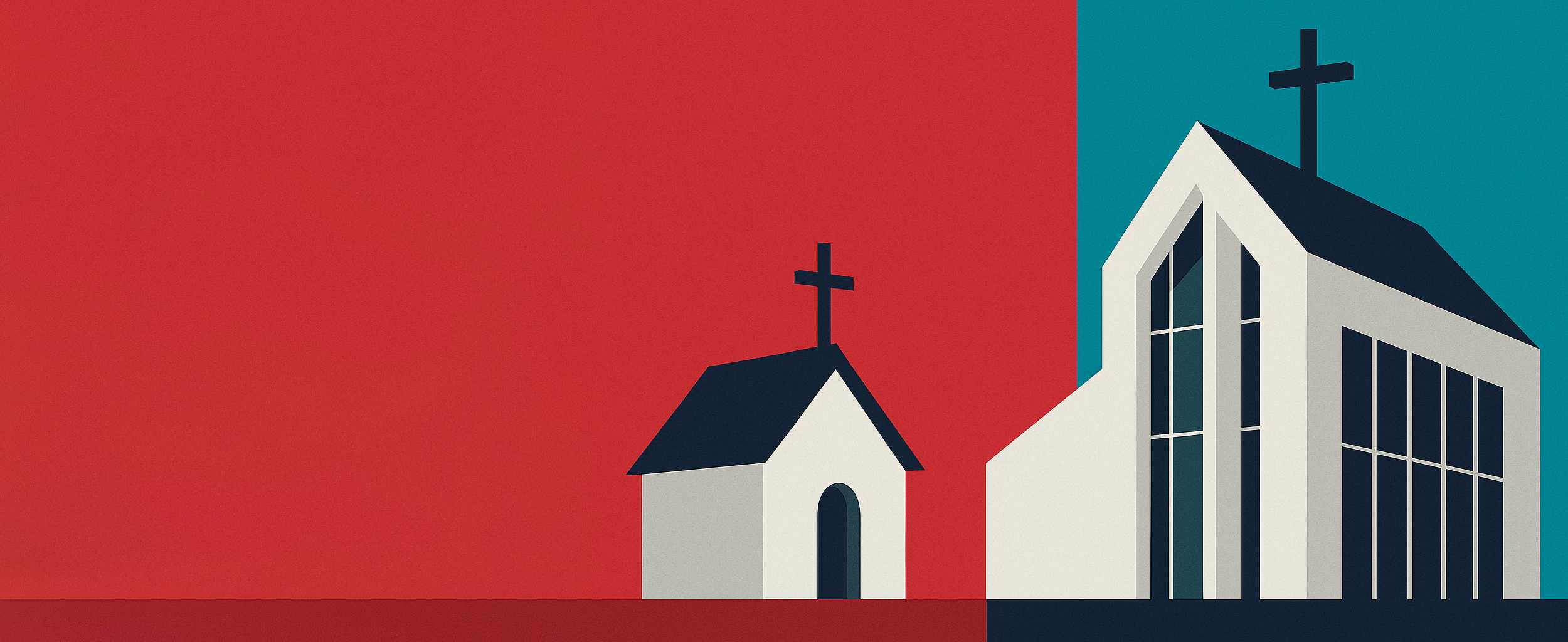 Illustration of two churches