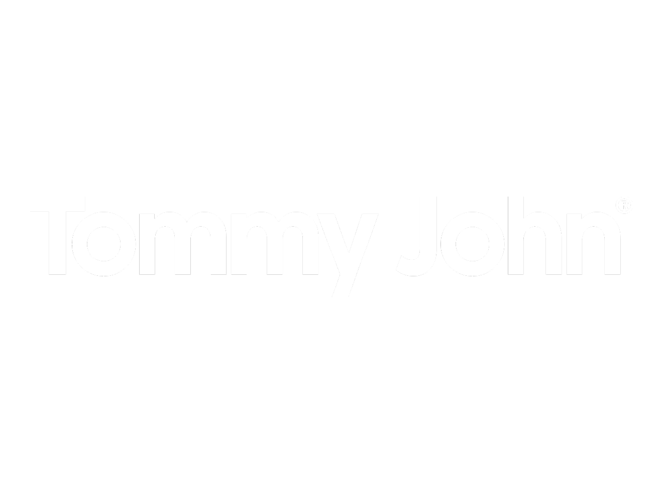 Tommy John logo with white text on a black background.