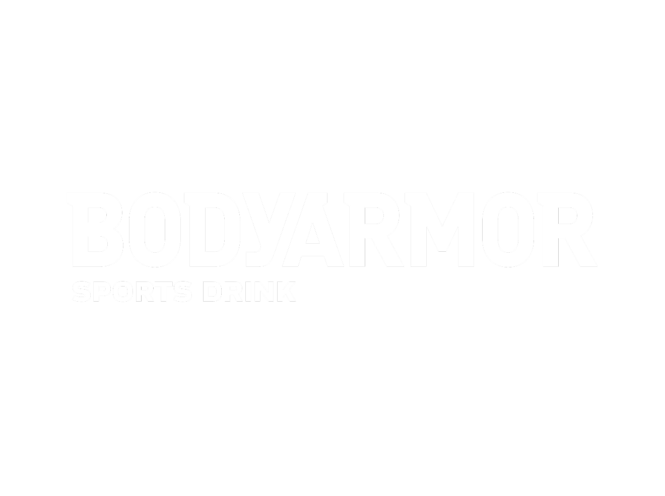 Black background with white text reading 'BODYARMOR SPORTS DRINK'
