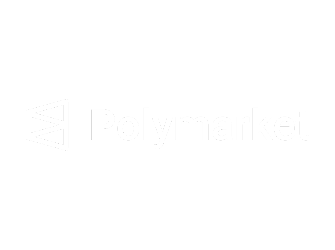 Polymarket logo with black background and white text