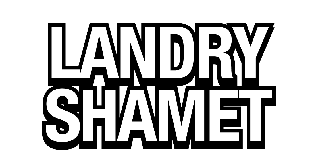 Black background with bold white text that reads 'LANdry SHAMET'