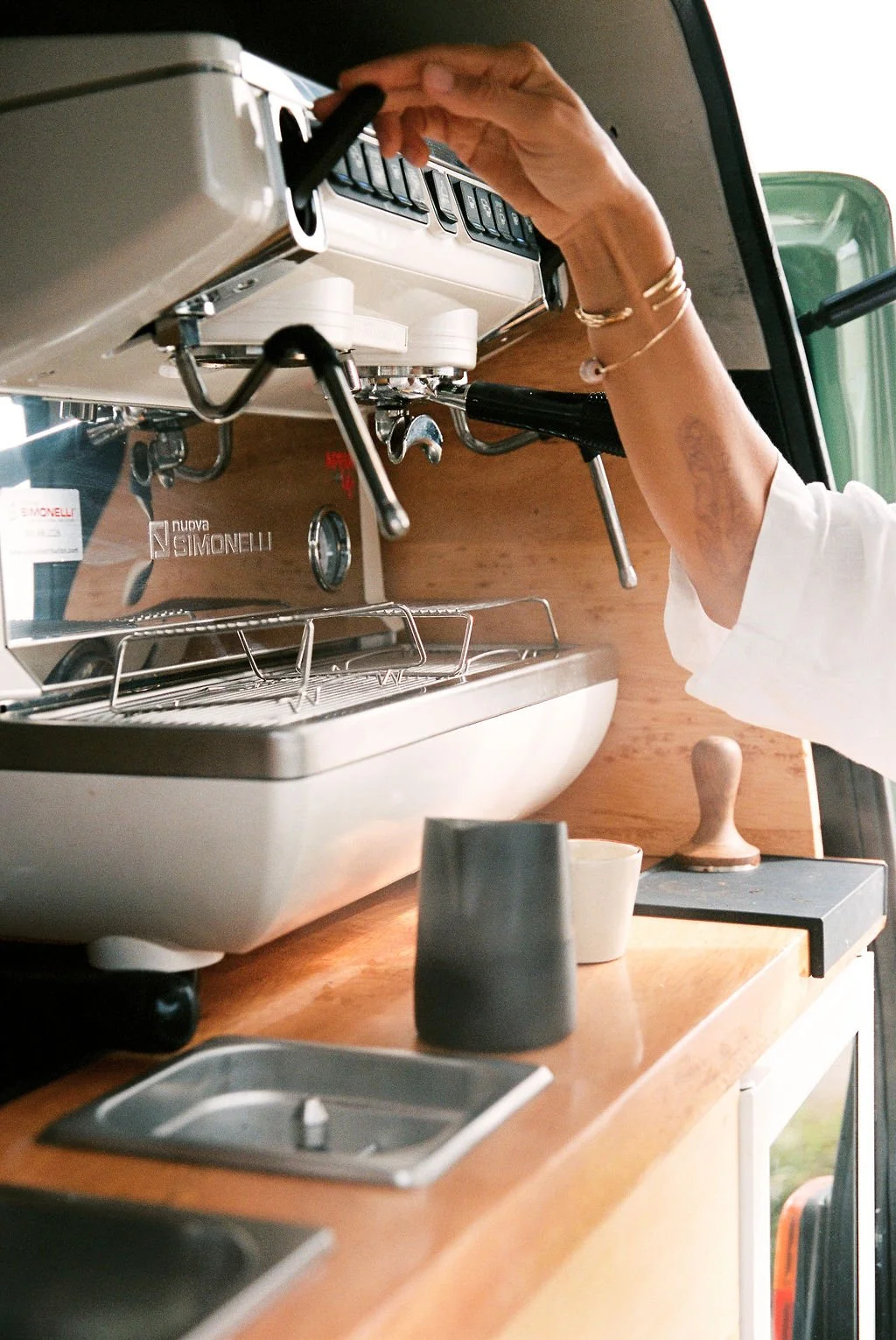 Le Cruz self-contained mobile café built inside a Japanese kei vehicle
