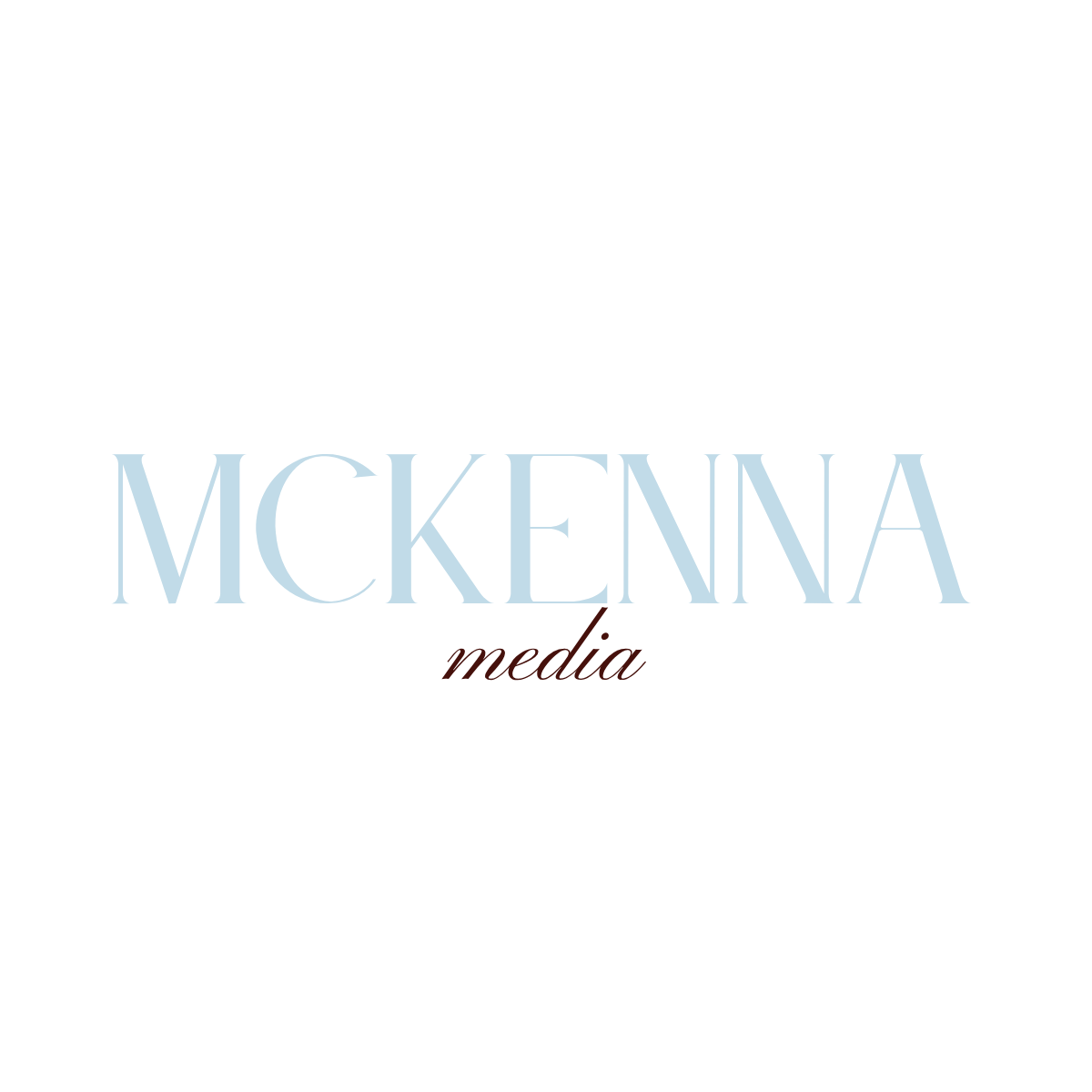 Logo for McKenna Media with stylized text on a black background.
