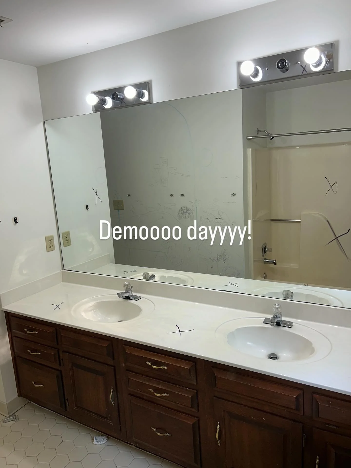 It&rsquo;s demo day on this bathroom! Can&rsquo;t wait to see the after! #demoday #home #bathroomrenovation #athensga #homebuilder