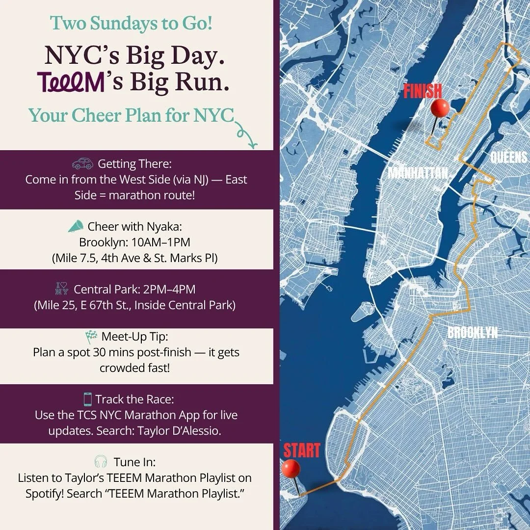 Just two Sundays &lsquo;til the NYC Marathon! 🏃&zwj;♀️

Our VP Taylor D&rsquo;Alessio&rsquo;s training hard to conquer 26.2 miles for TEEEM Uganda with Nyaka, supporting TEEEM&rsquo;s mission to empower students and communities worldwide. 🌍

Make y