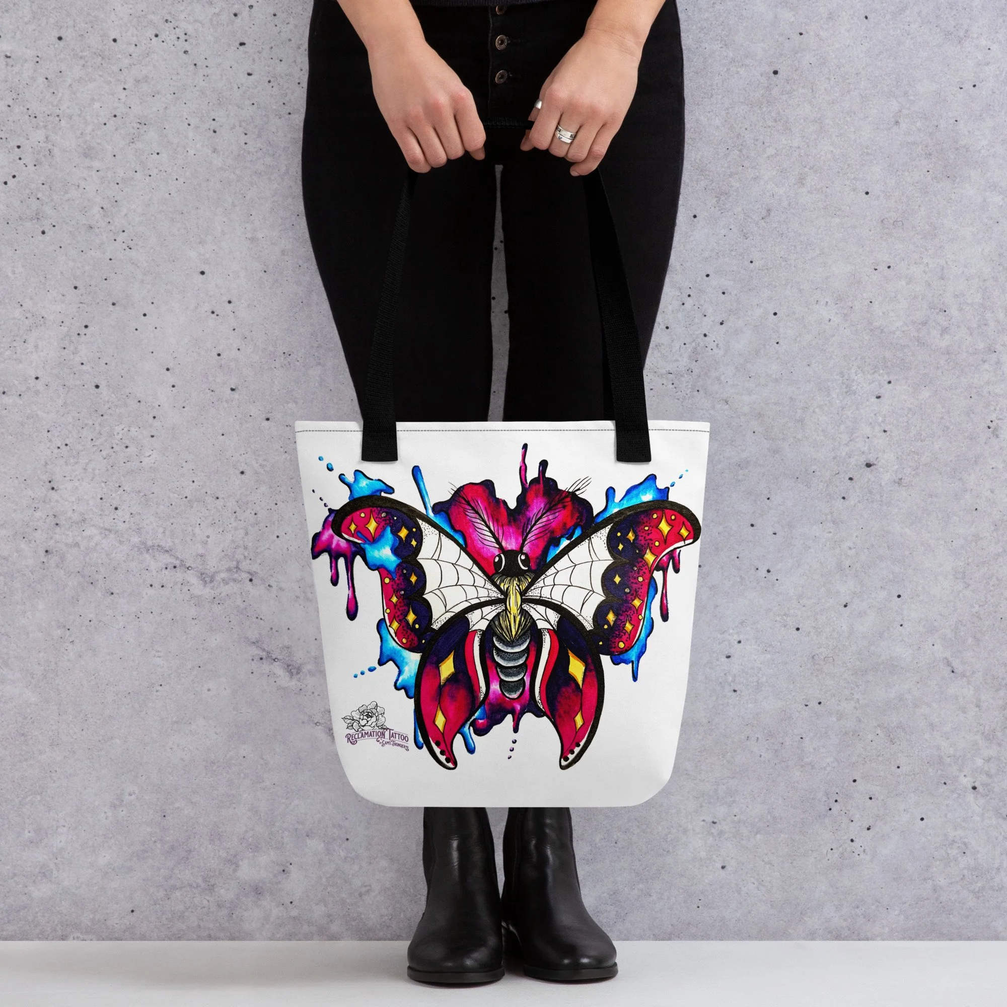 Drippy Cosmic Moth Tote bag