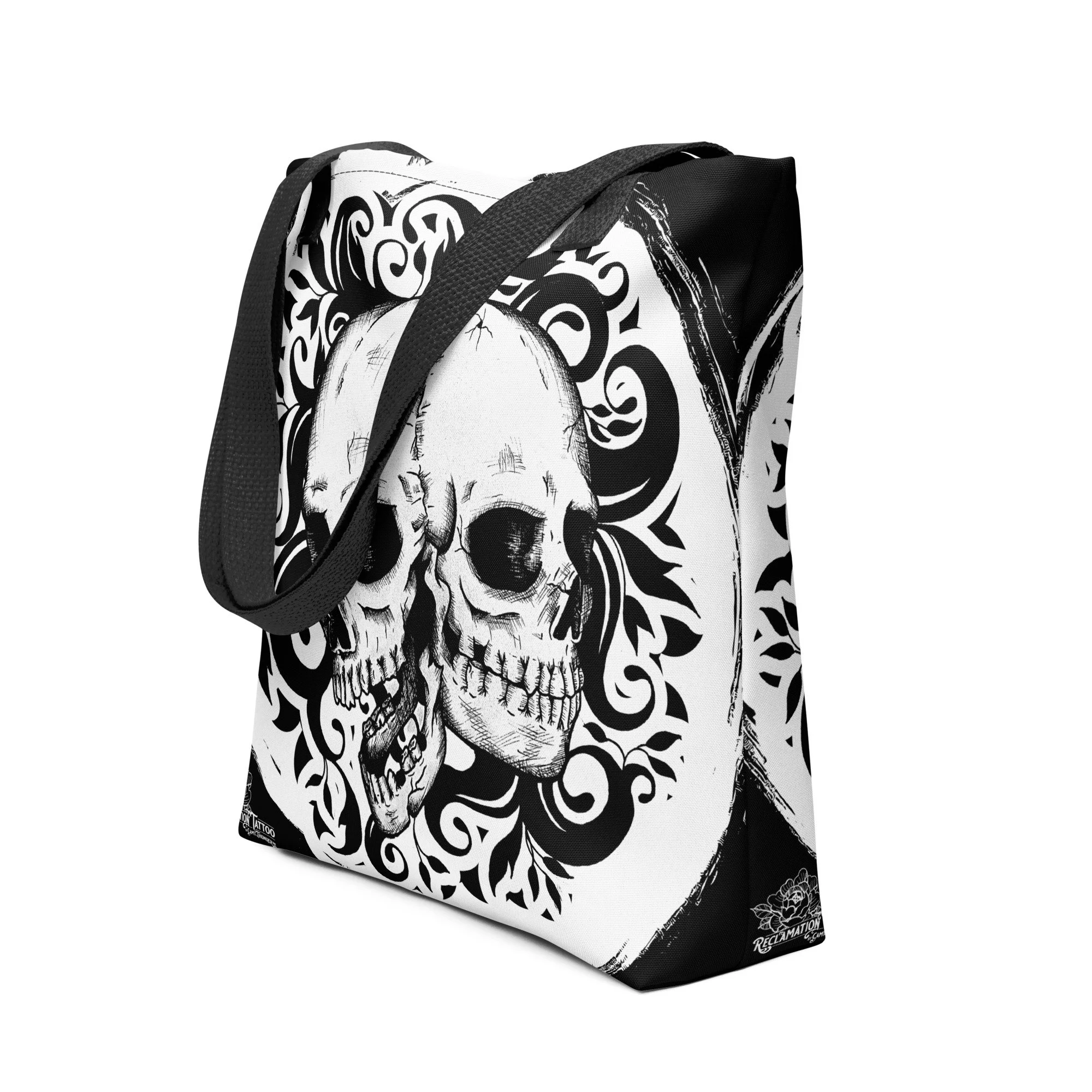Conjoined Skulls Tote Bag
