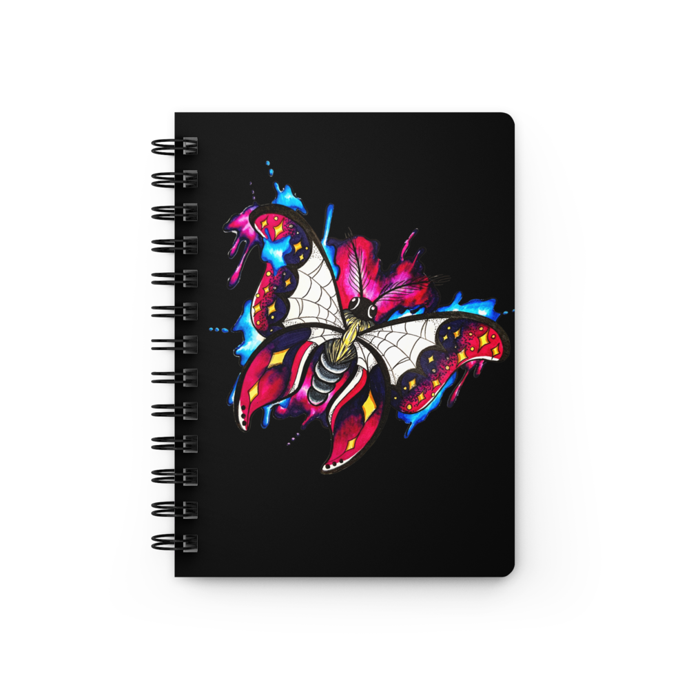 Drippy Cosmic Moth Spiral Bound Journal/Notebook